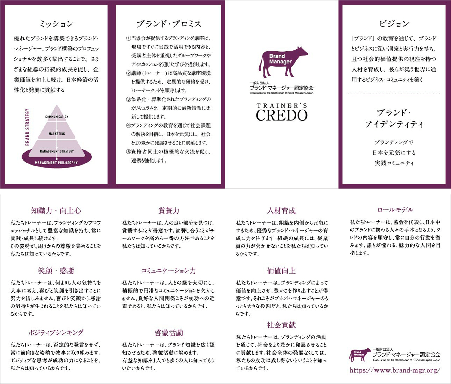 トレーナーの行動指針を定めたクレド